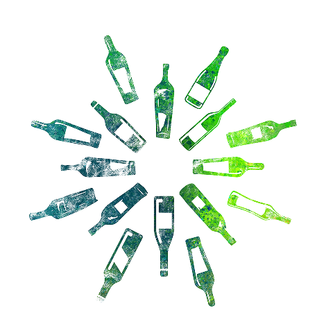 Recyclable Bottles Collage in a Circle